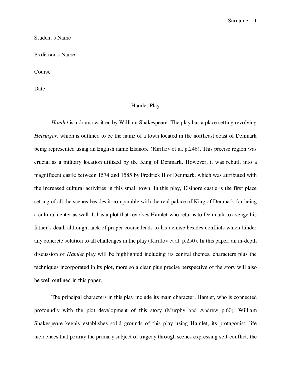 Preview image for BOOK ANALYSIS 'HAMLET PLAY'